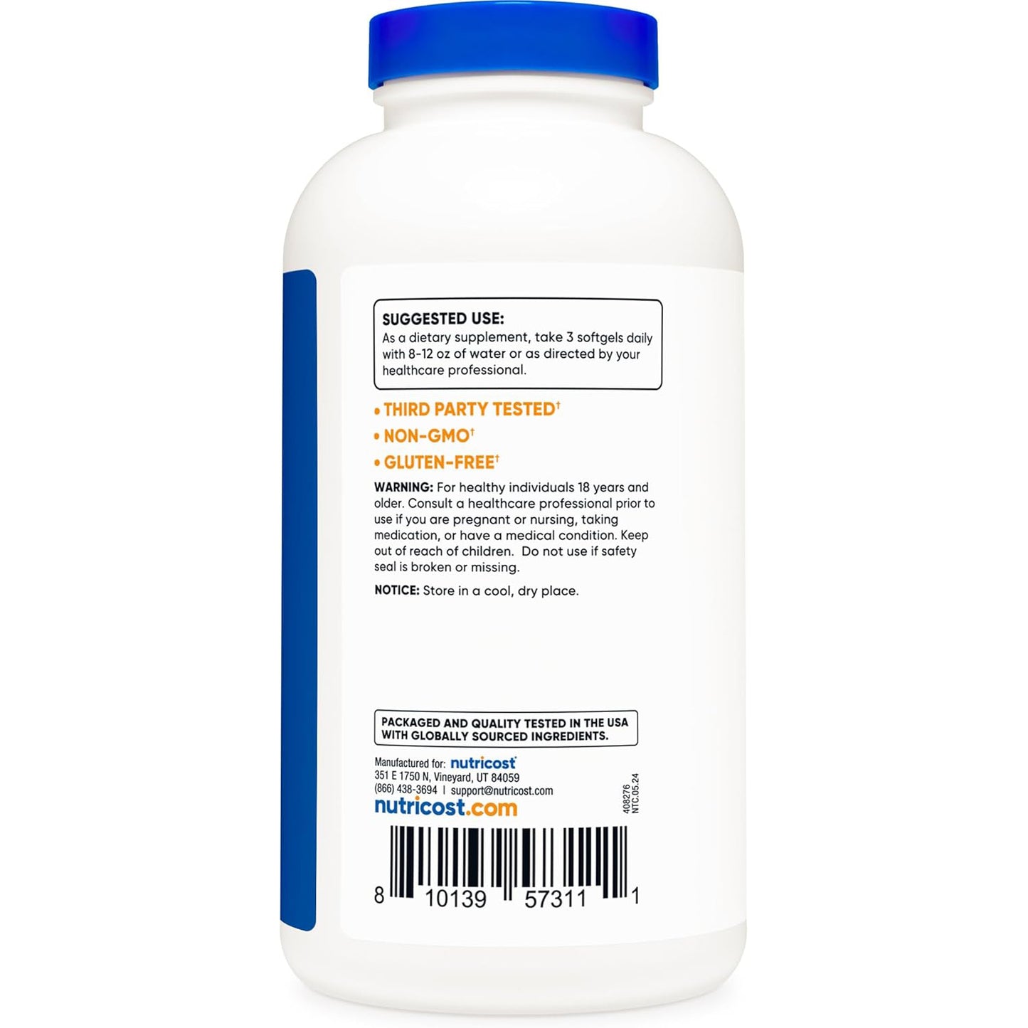 nutricost CLA (ácido linoleico conjugado) 2,400 mg, 240 cápsulas blandas