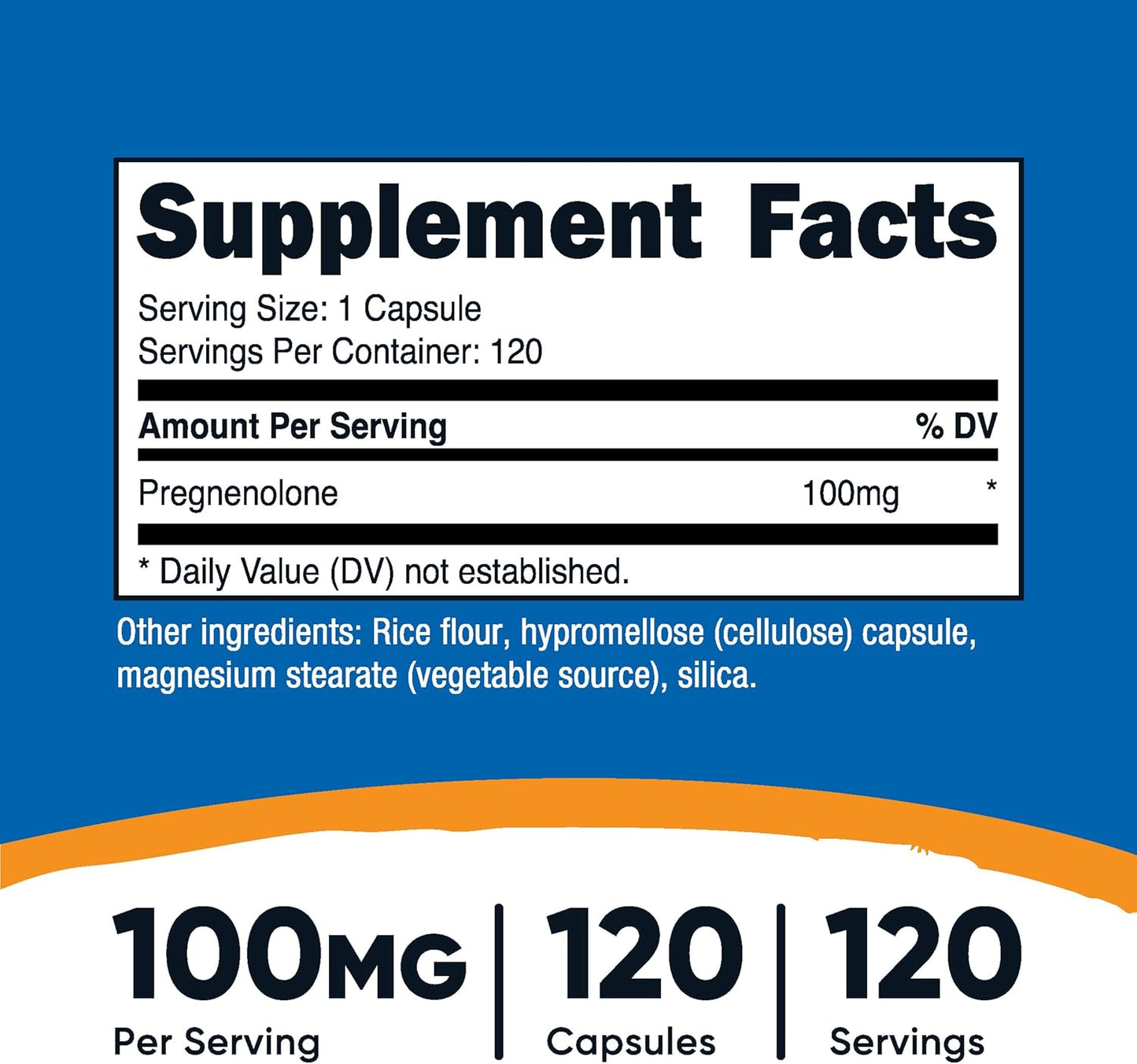 nutricost Pregnenolone 100 mg, 120 cápsulas