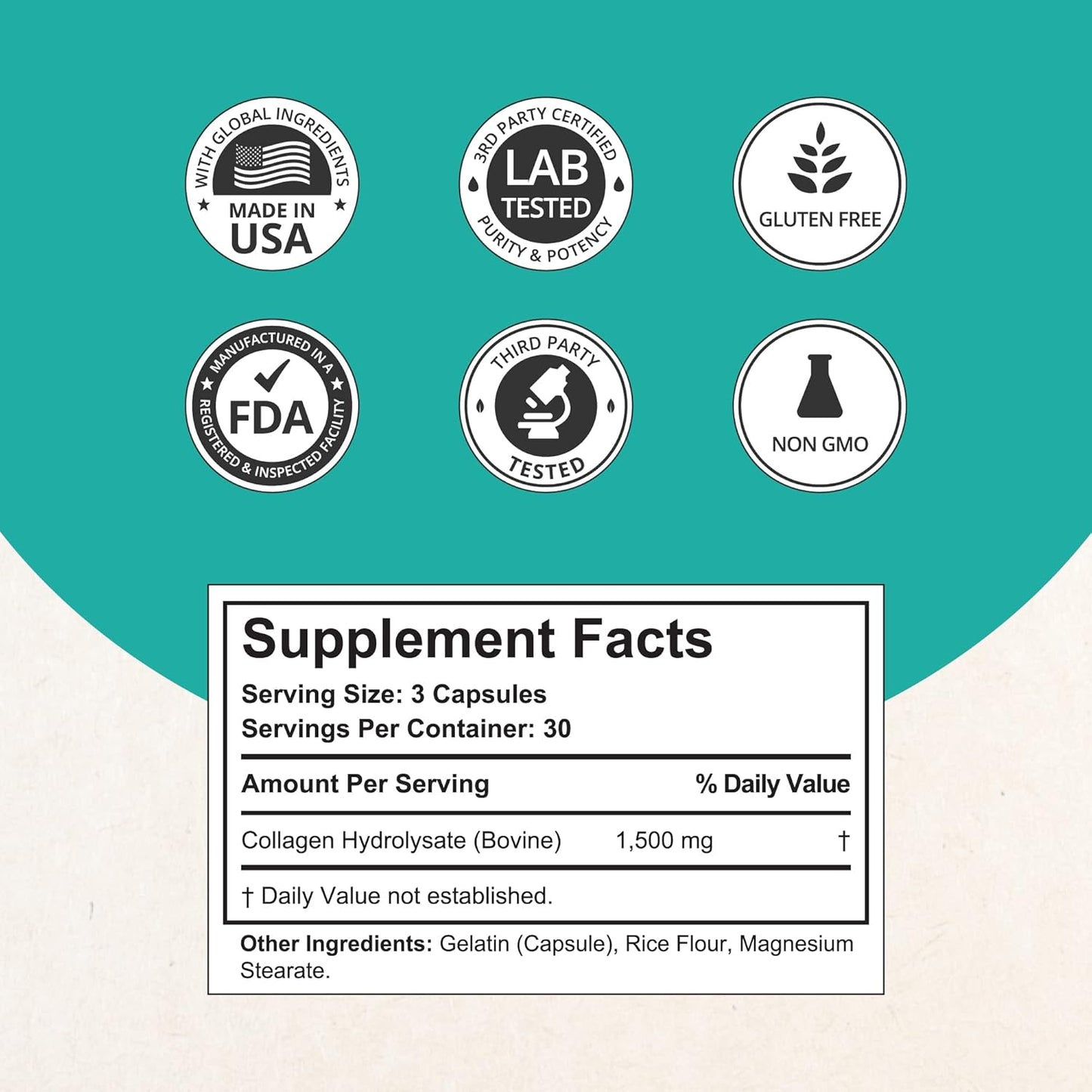 NuBest Super Colageno - Revitaliza la piel, el cabello y las uñas, fuerza ósea y articular, 1,500 mg por porción, 90 cápsulas