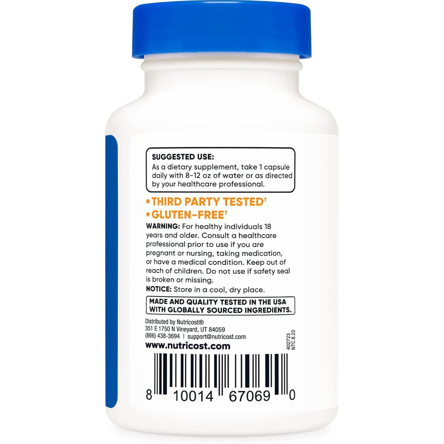 nutricost Tudca 250 mg, 30 cápsulas (ácido taursodesoxicólico)