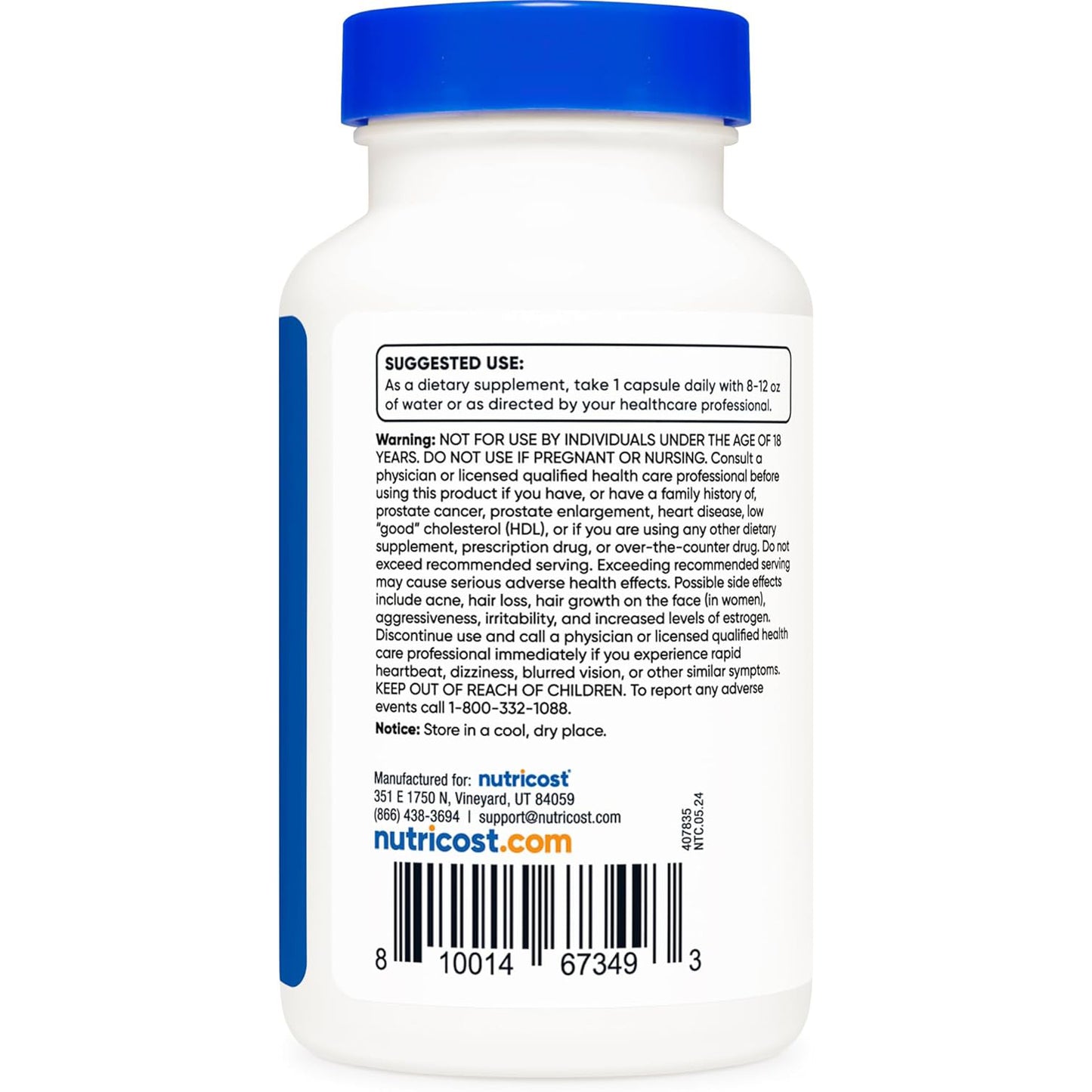 nutricost Pregnenolone 100 mg, 120 cápsulas