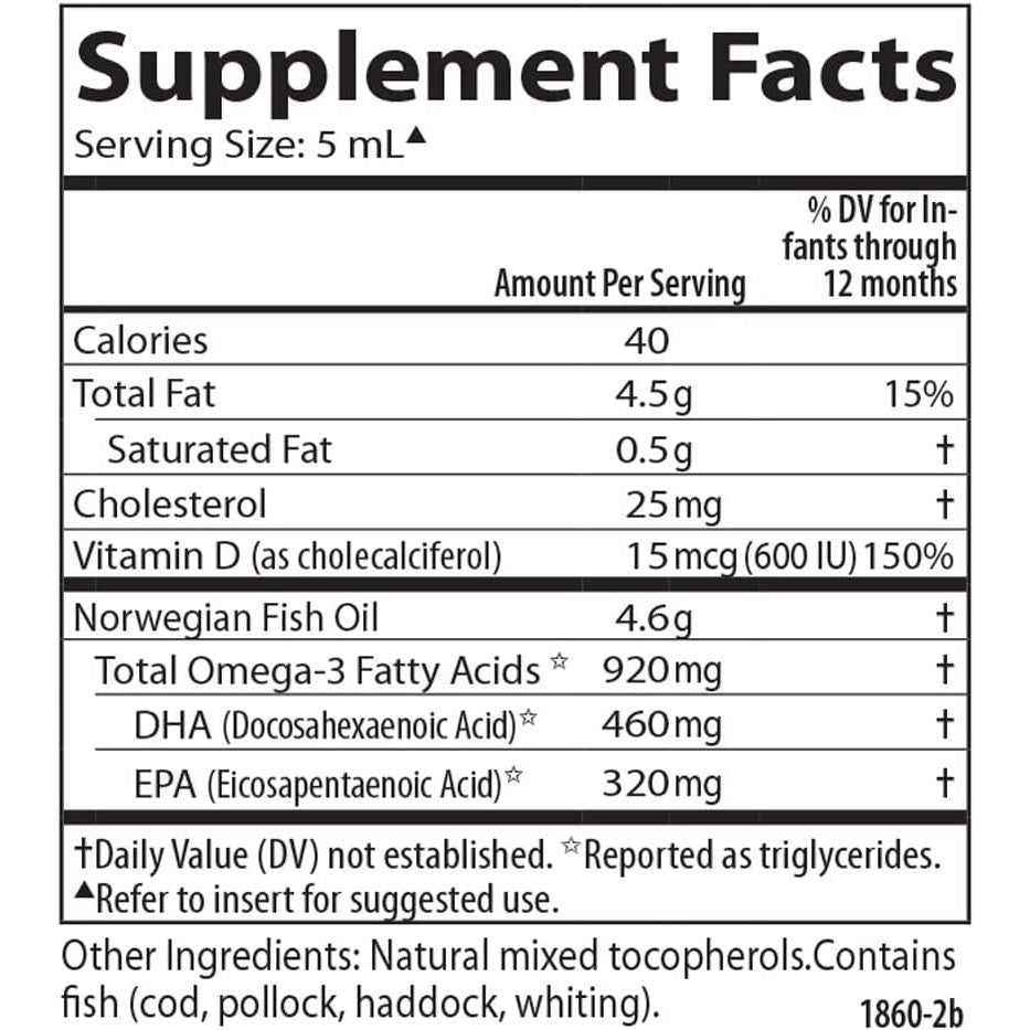 Carlson Omega 3 Puro Babys Dha Y Epa Con D3 600 Ui (15 Mcg)