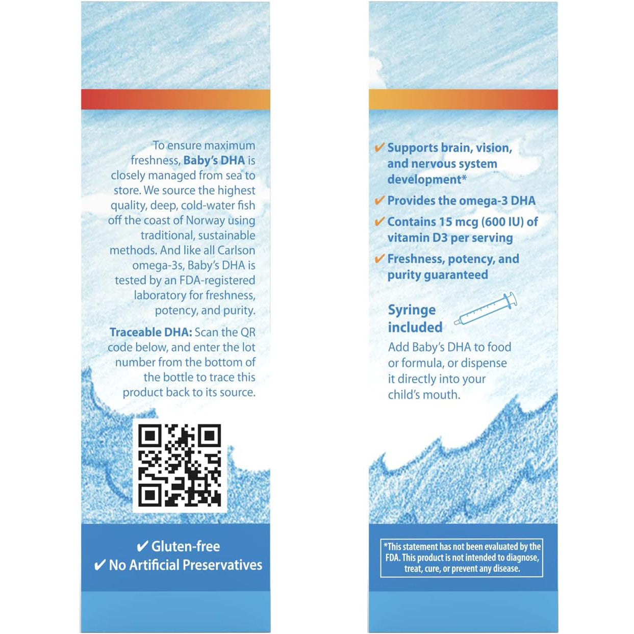 Carlson Omega 3 Puro Babys Dha Y Epa Con D3 600 Ui (15 Mcg)