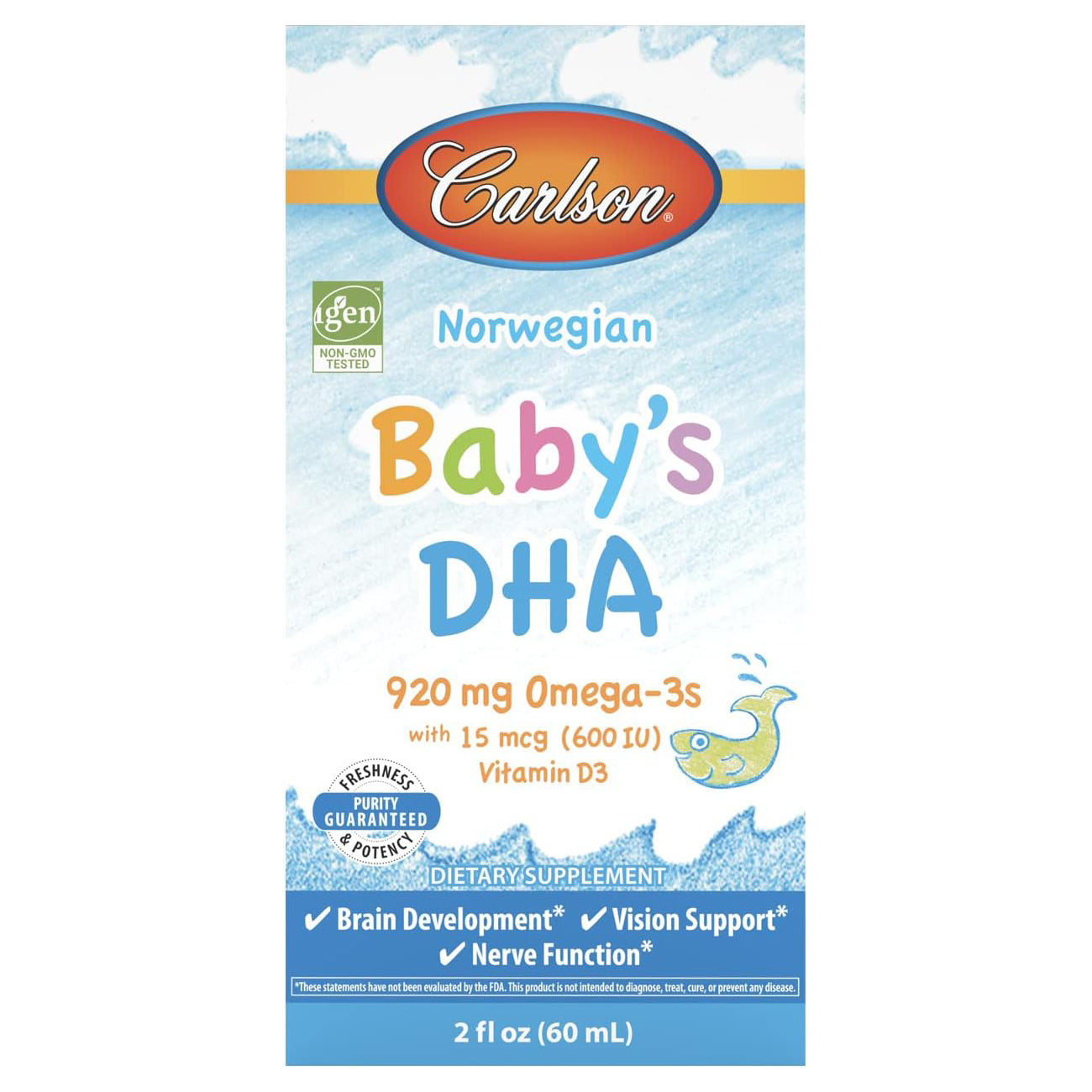Carlson Omega 3 Puro Babys Dha Y Epa Con D3 600 Ui (15 Mcg)