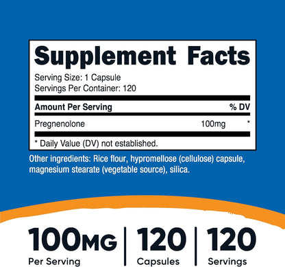 nutricost Pregnenolone 100 mg, 120 cápsulas