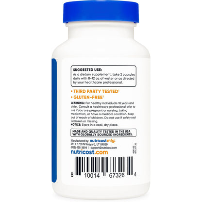 nutricost  Quercetina 1000 mg, 120 cápsulas vegetarianas, 60 porciones, 500 mg por cápsula