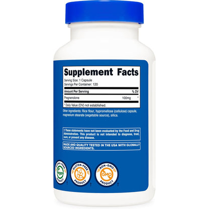 nutricost Pregnenolone 100 mg, 120 cápsulas