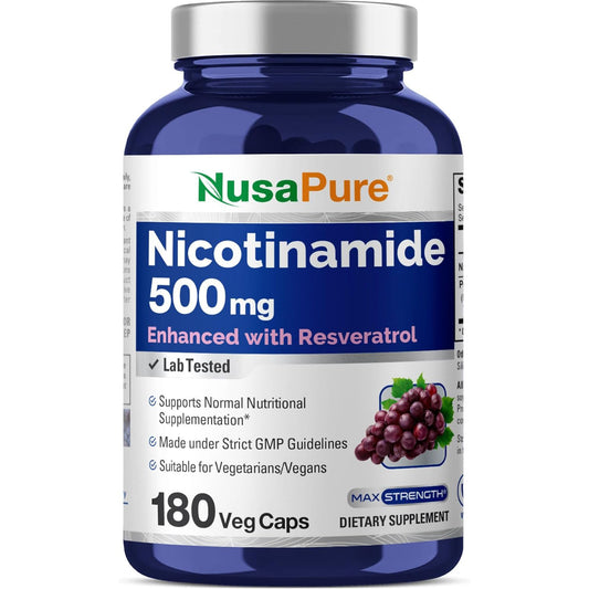 NusaPure NICOTINAMIDE Enhanced With RESVERATROL X 180 Capsulas