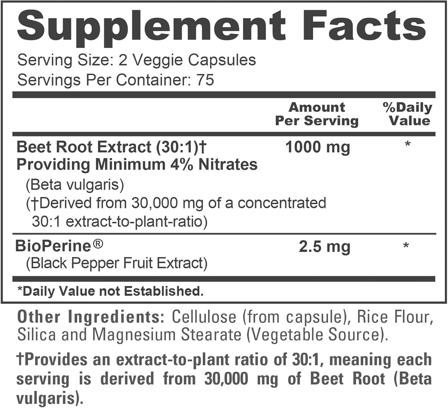 NusaPure Raíz de remolacha 30,000 mg 150 cápsulas vegetales (vegano, sin OMG y sin gluten, 4% de nitratos) Bioperine