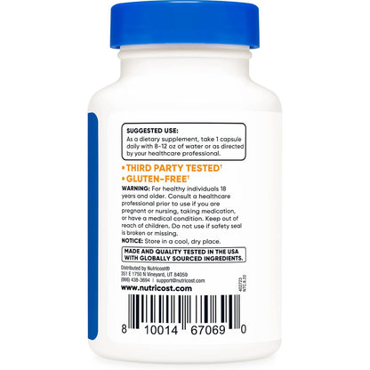 nutricost Tudca 250 mg, 30 cápsulas (ácido taursodesoxicólico)
