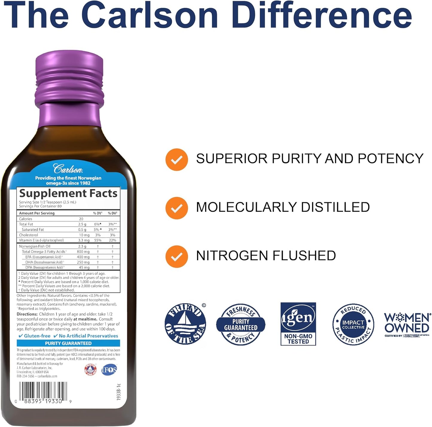 Carlson Omega 3 Noruego Dha Epa Niños +4 Años 200 Ml