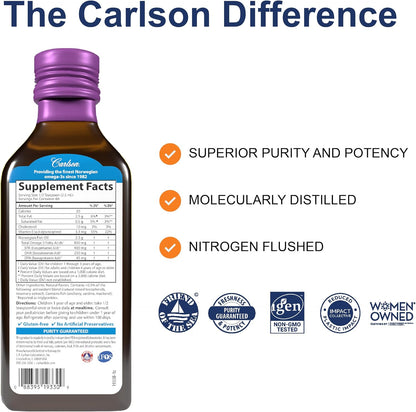 Carlson Omega 3 Noruego Dha Epa Niños +4 Años 200 Ml