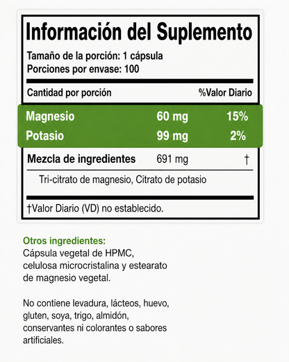 NaturalSlim MagicMag C Cápsulas de citrato de magnesio 100 cápsulas