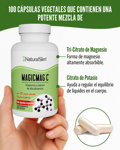 NaturalSlim MagicMag C Cápsulas de citrato de magnesio 100 cápsulas
