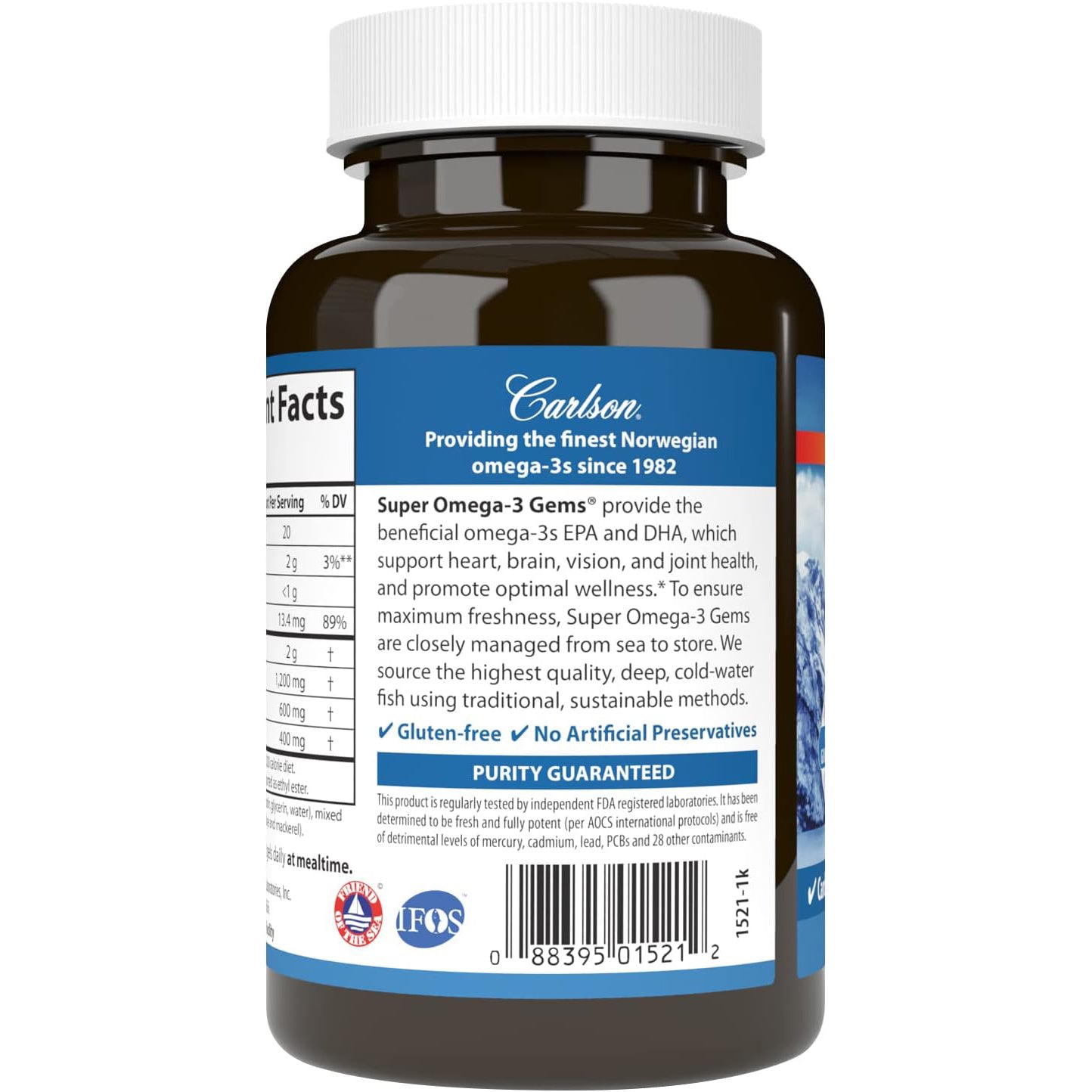 Carlson Super Omega-3 Noruego Dha Epa 1200 Mg Para +18 Años