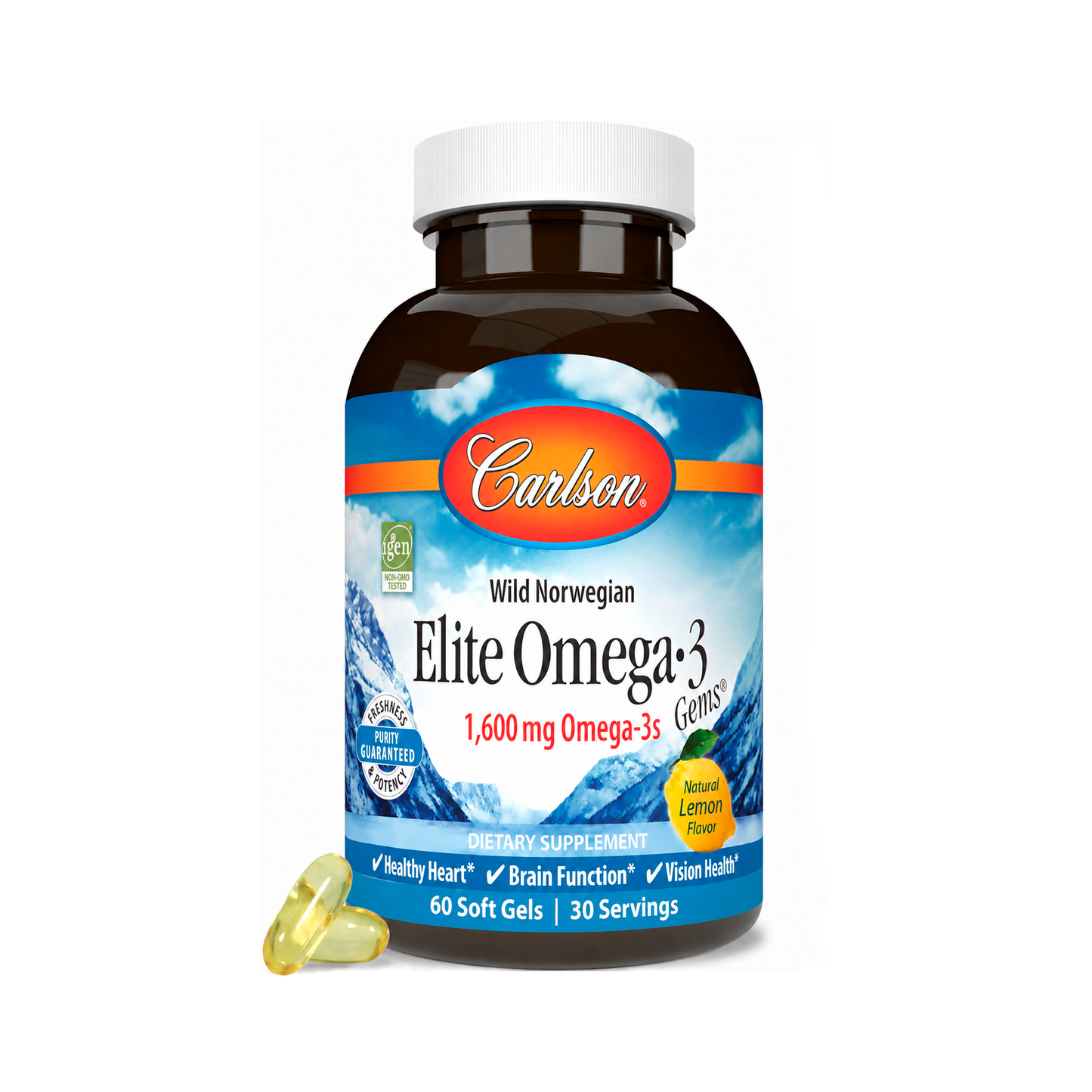 Carlson Elite Omega-3 Noruego Gems 1600 Mg Epa Dha 60 Cap