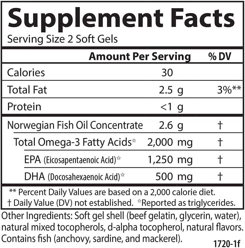 Carlon Omega - 3 Noruego Maximo 2000 Mg 60 Geles Epa Y Dha